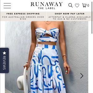 Runaway The Label Top and Skirt